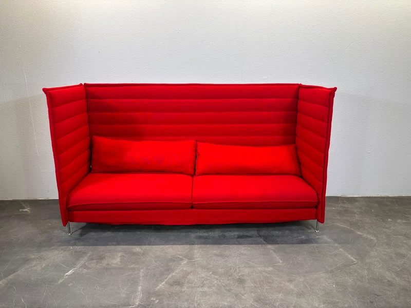Vitra Alcove Highback Sofa 3-Sitzer Rot