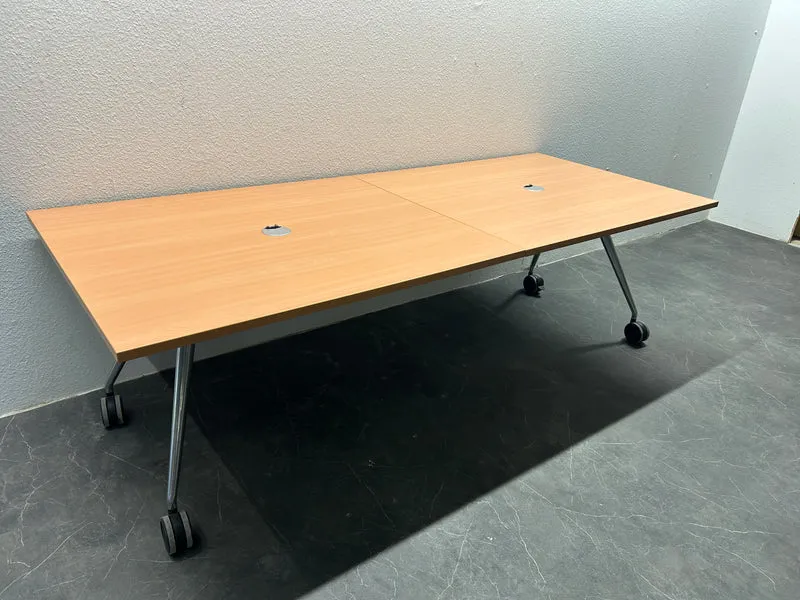 XXL Klapptisch auf Rollen Buche