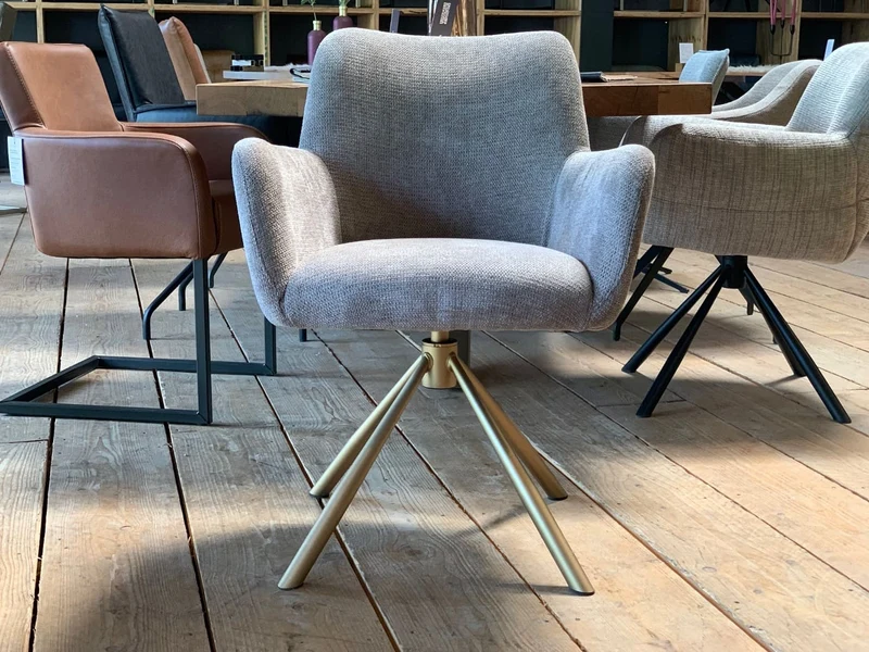Esszimmerstuhl Stoff mit Stahlgestell drehbar S60DS