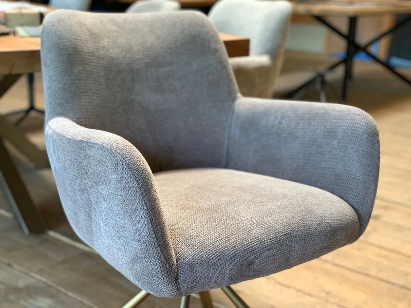 Esszimmerstuhl Stoff mit Stahlgestell drehbar S60DS
