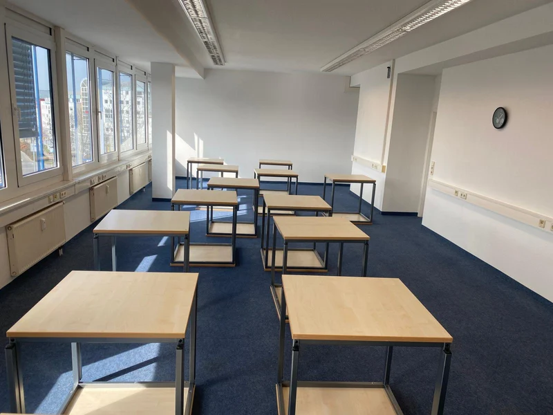 Seminartisch / Besprechungstisch Ahorn / Dunkelgrau