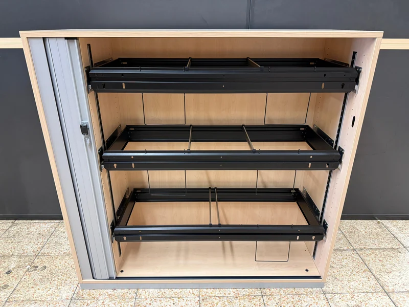 Steelcase Sideboard Ahorn/Silber mit Hängerregister