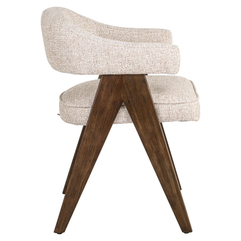 Richmond Interiors Esszimmerstuhl Mori cream tweed fire retardant