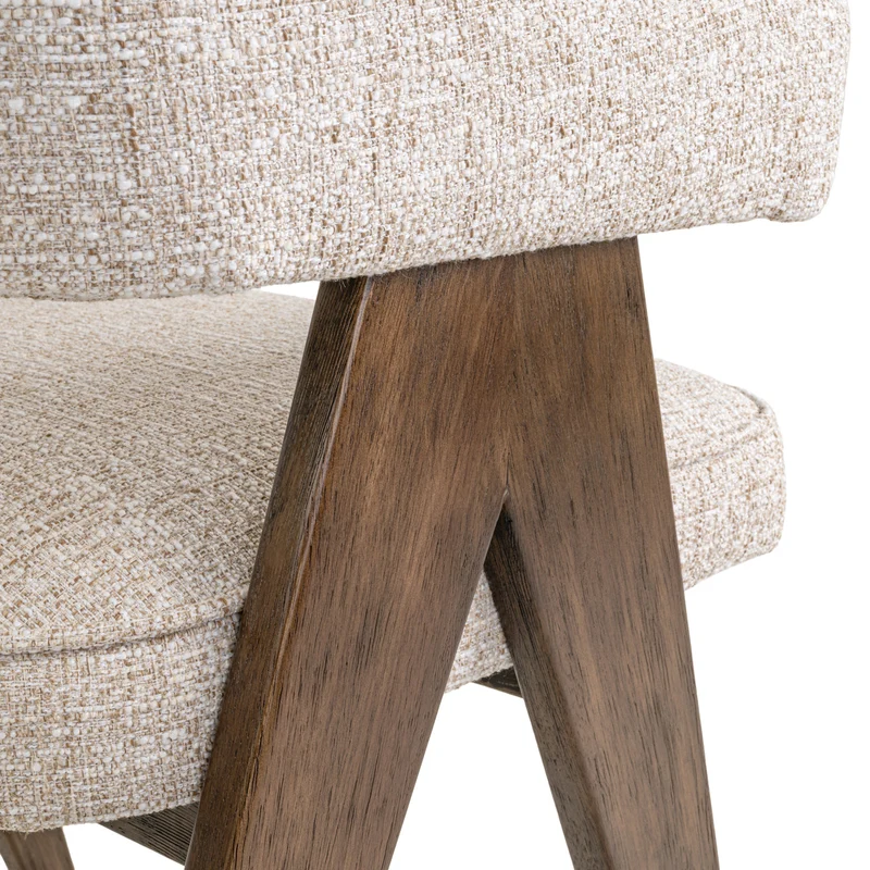 Richmond Interiors Esszimmerstuhl Mori cream tweed fire retardant