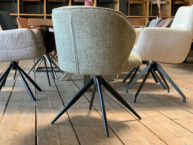 Schalenstuhl Esszimmer Stoff drehbar S203T