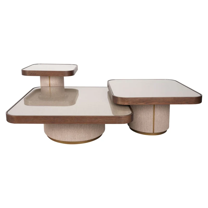 Richmond Interiors – Couchtisch Willox Brown (2er-Set, inkl. Glasplatte)