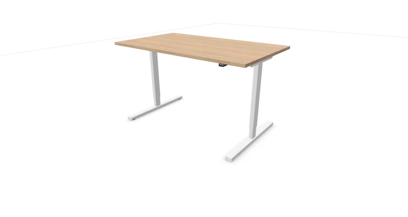 Höhenverstellbarer Schreibtisch EASY mit weißem Gestell