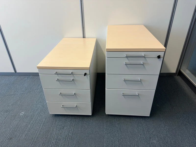 Coneon Rollcontainer Grau / Ahorn