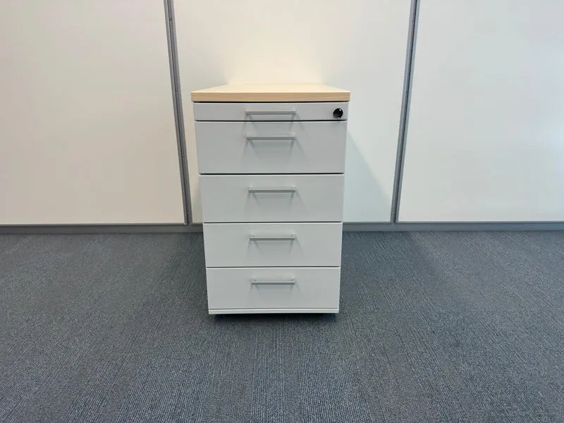 Coneon Rollcontainer Grau / Ahorn