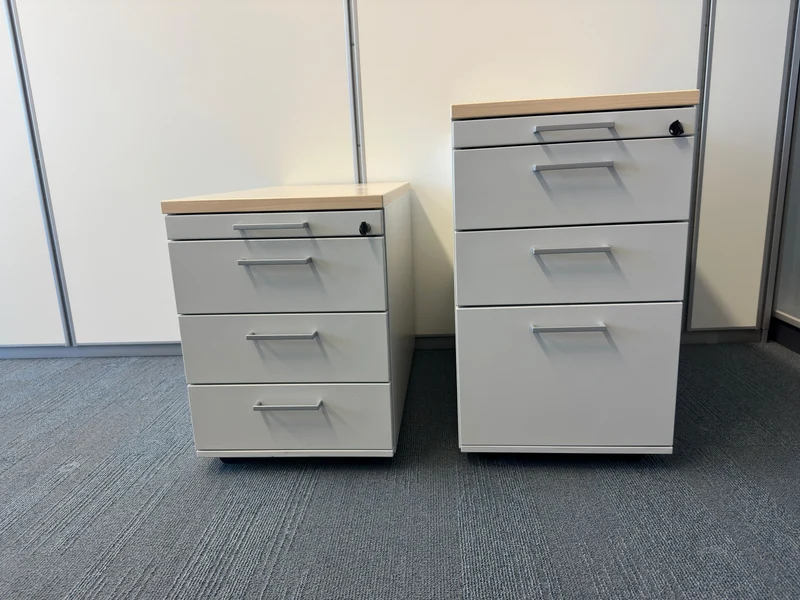 Coneon Rollcontainer Grau / Ahorn