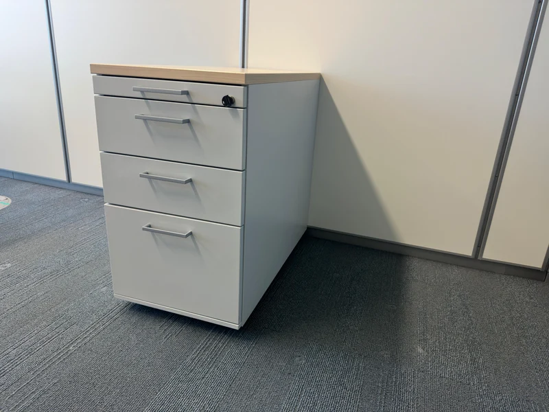Coneon Rollcontainer Grau / Ahorn