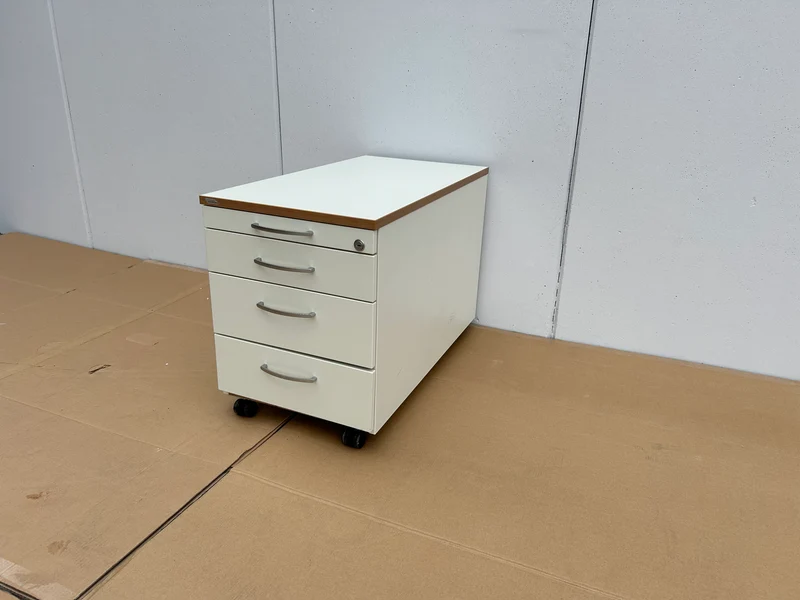 Vario Rollcontainer Weiß/Buche