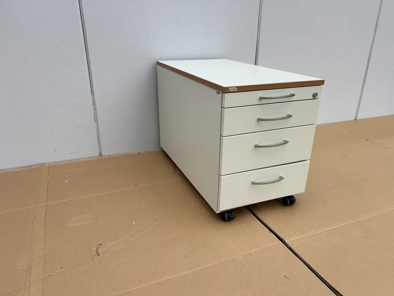 Vario Rollcontainer Weiß/Buche