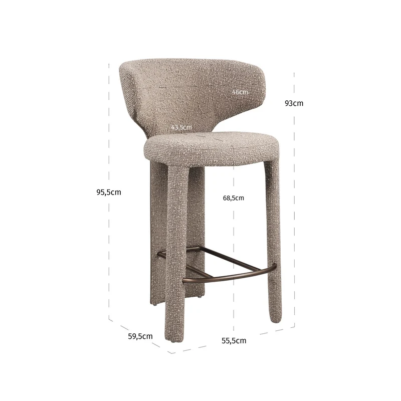 Richmond Interiors Thekenstuhl Viola mocca chunky