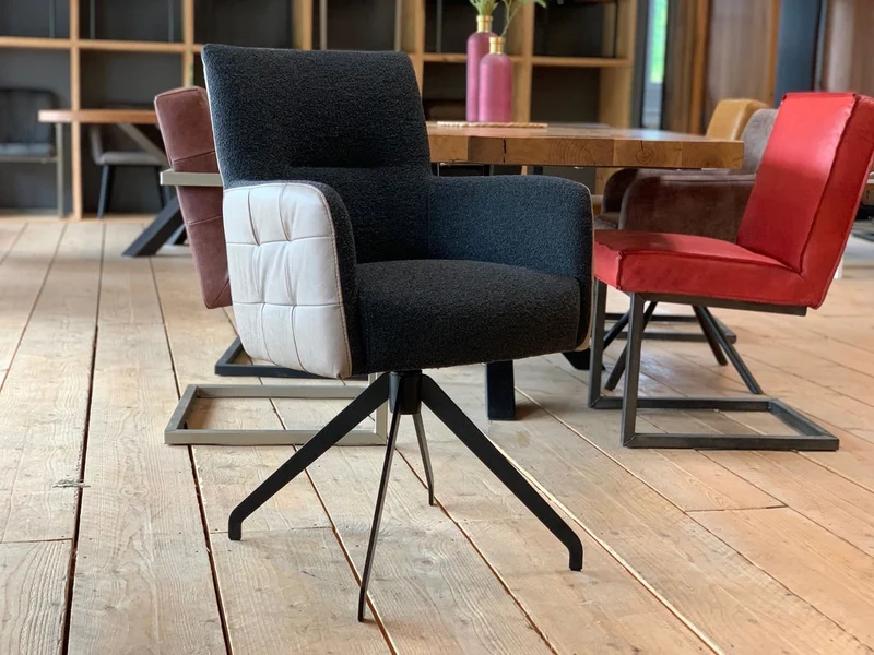 Esszimmer Drehstuhl Leder Stoff Kombi SLHR119DF