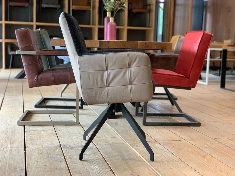 Esszimmer Drehstuhl Leder Stoff Kombi SLHR119DF