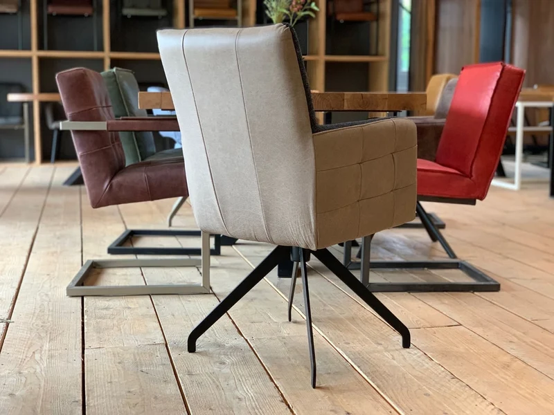 Esszimmer Drehstuhl Leder Stoff Kombi SLHR119DF