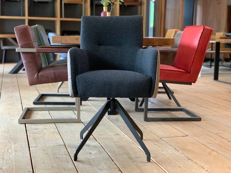 Esszimmer Drehstuhl Leder Stoff Kombi SLHR119DF