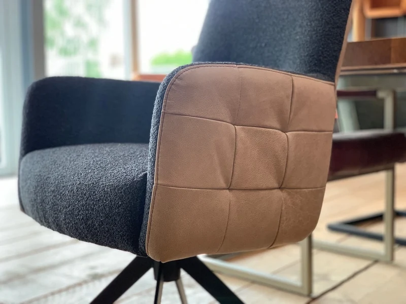Esszimmer Drehstuhl Leder Stoff Kombi SLHR119DF