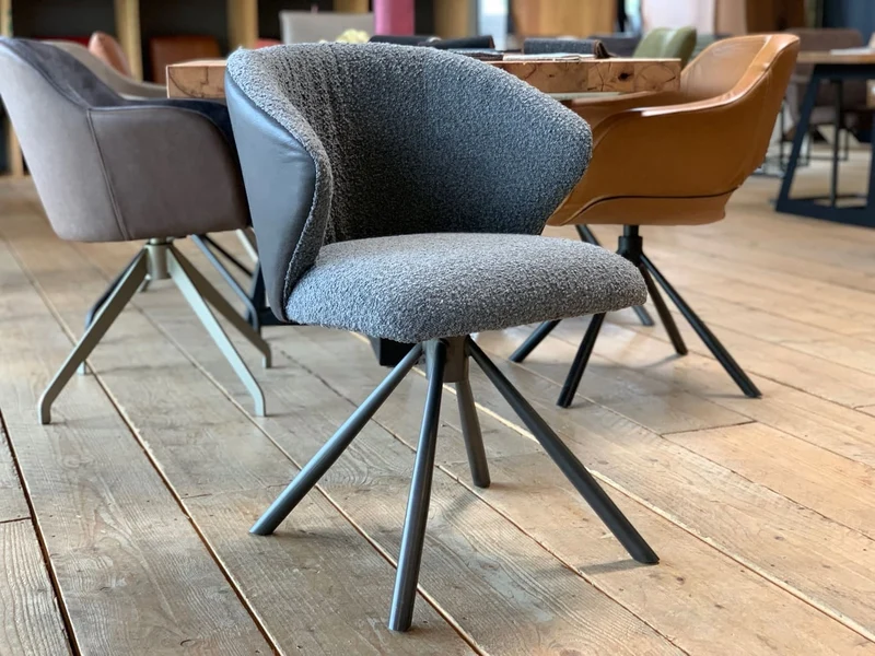 Esszimmer Drehstuhl Leder Stoff Kombi SL203DS