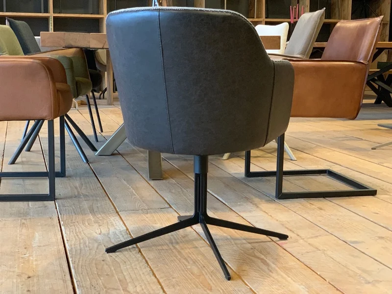 Esszimmerstuhl Kombination Stoff Leder drehbar 197G