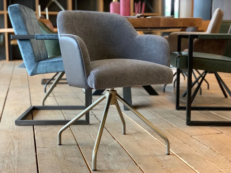 Esszimmer Drehstuhl Stoff Leder Kombination BL197D