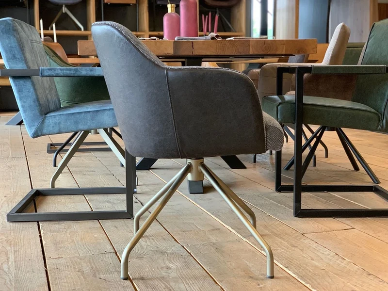 Esszimmer Drehstuhl Stoff Leder Kombination BL197D