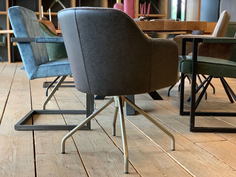 Esszimmer Drehstuhl Stoff Leder Kombination BL197D