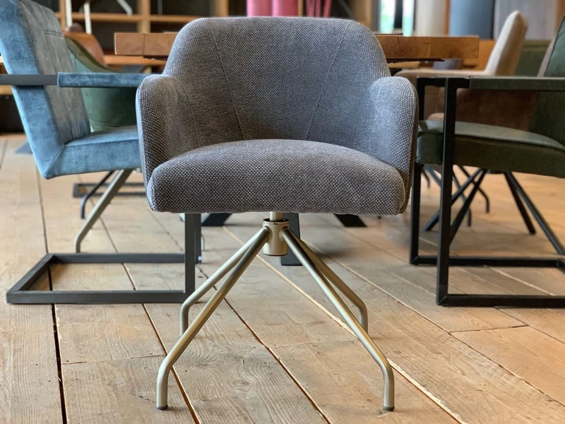 Esszimmer Drehstuhl Stoff Leder Kombination BL197D