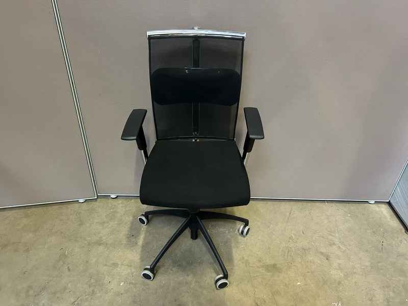 Bürodrehstuhl Schwarz mit Netzrücken