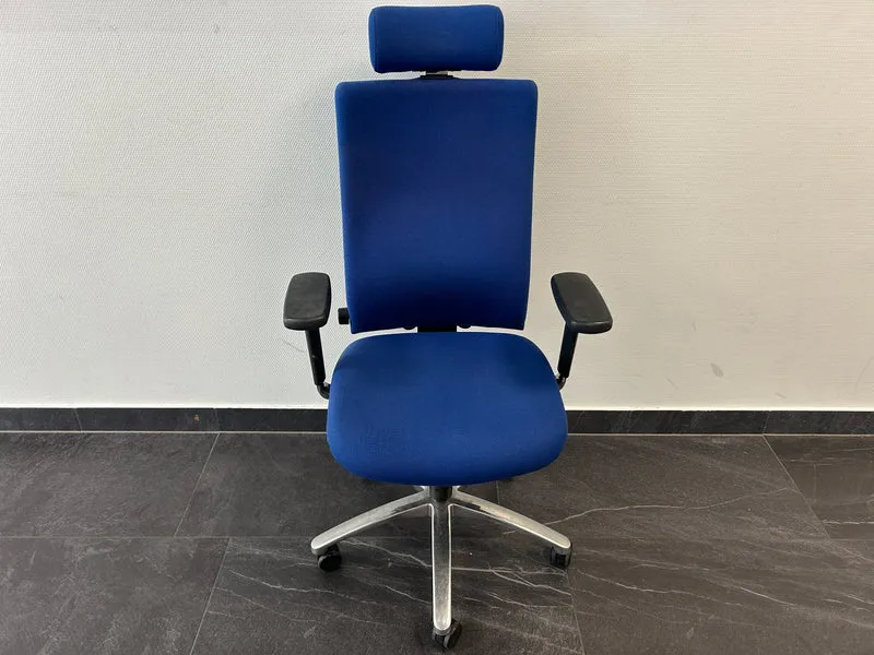 Dauphin Chefsessel Bürodrehstuhl mit Kopftstütze Blau