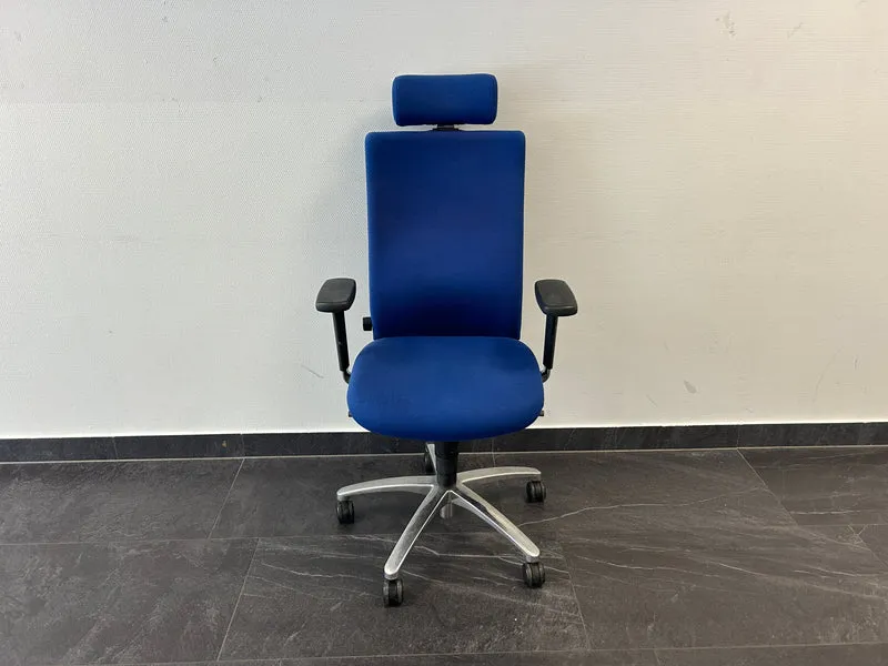 Dauphin Chefsessel Bürodrehstuhl mit Kopftstütze Blau