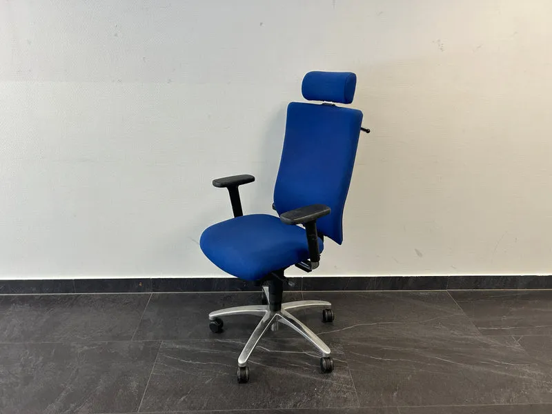 Dauphin Chefsessel Bürodrehstuhl mit Kopftstütze Blau