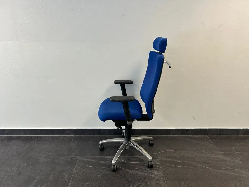 Dauphin Chefsessel Bürodrehstuhl mit Kopftstütze Blau
