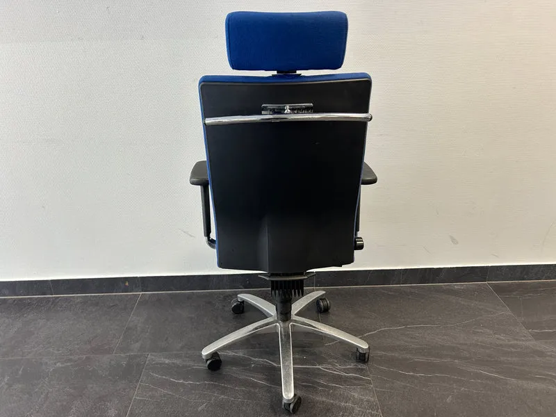 Dauphin Chefsessel Bürodrehstuhl mit Kopftstütze Blau