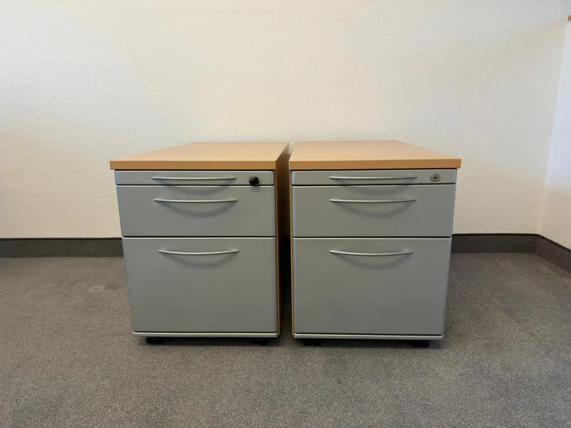 König & Neurath Rollcontainer Buche / Silber