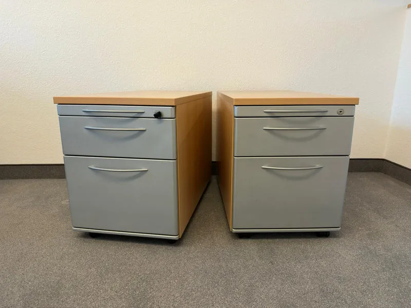 König & Neurath Rollcontainer Buche / Silber