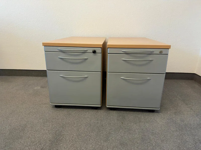 König & Neurath Rollcontainer Buche / Silber