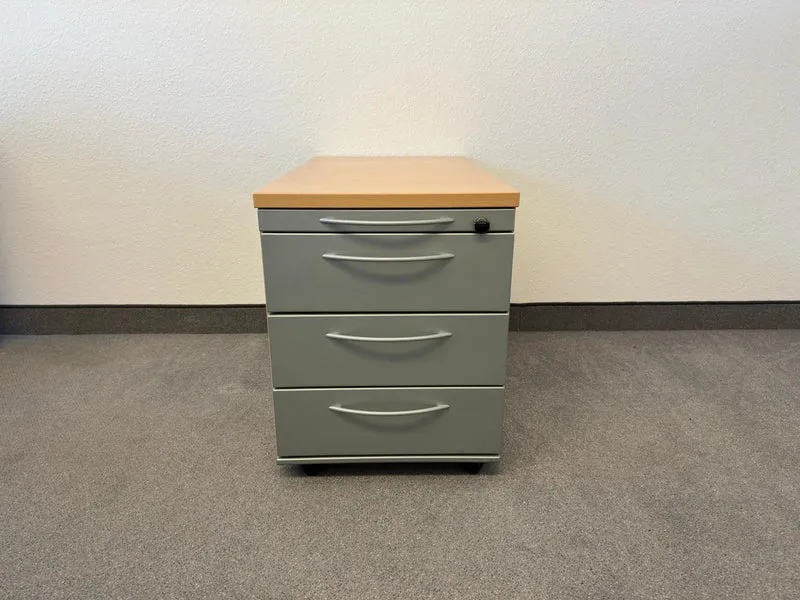 König & Neurath Rollcontainer Buche / Silber