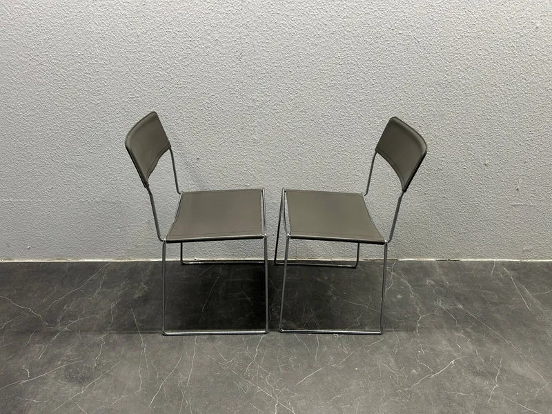 Konferenzstuhl Leder Grau