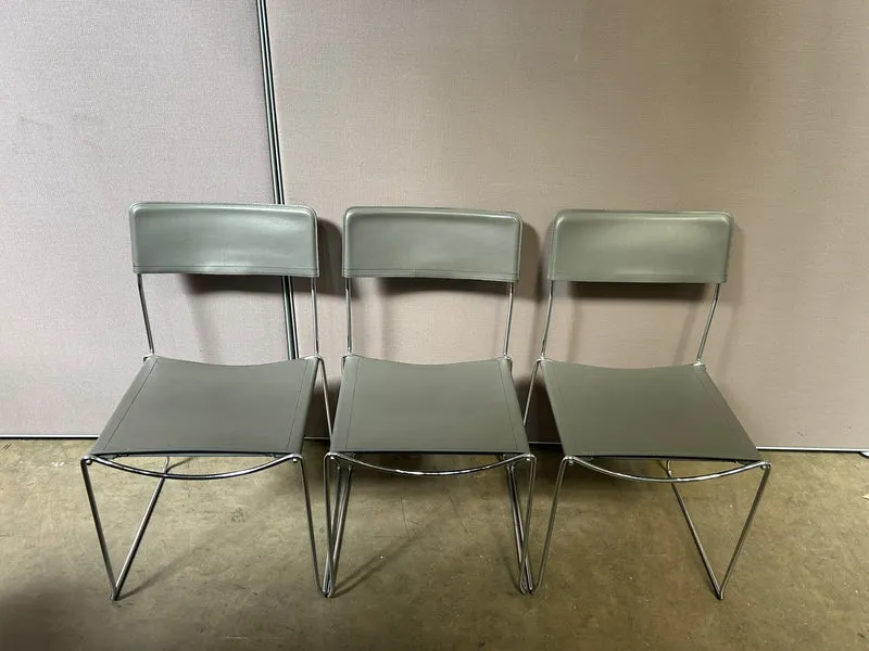 Konferenzstuhl Leder Grau