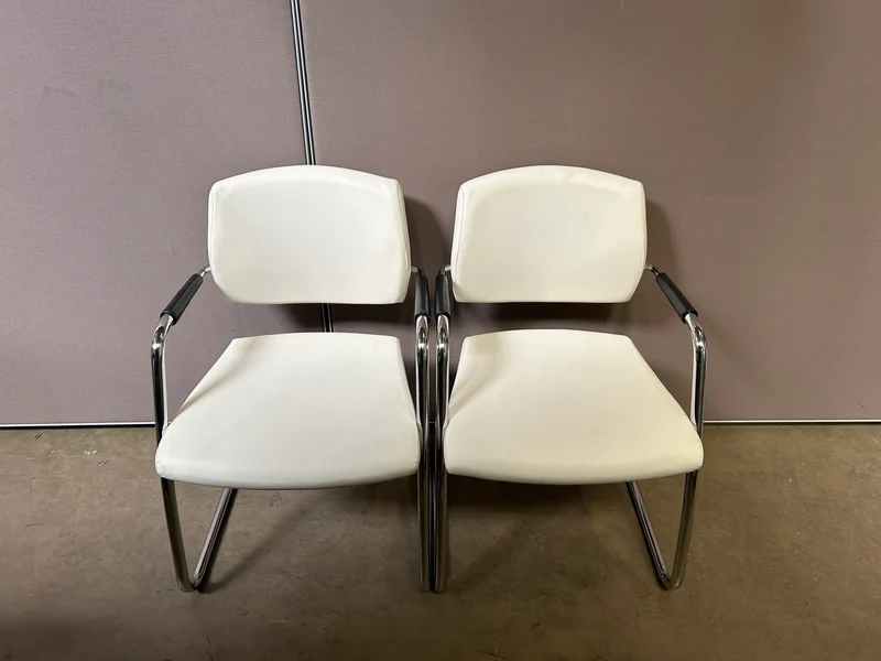 Konferenzstuhl Leder Weiß
