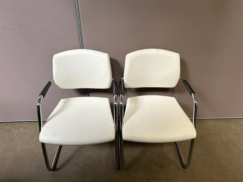 Konferenzstuhl Leder Weiß