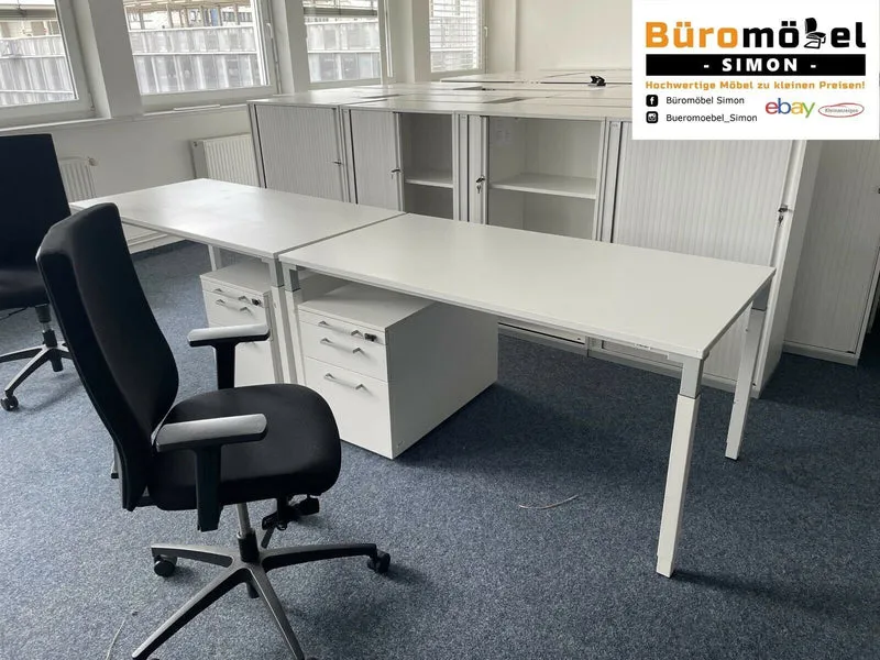 Steelcase manuell Höhenverstellbarer Schreibtisch Weiß