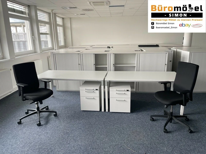 Steelcase manuell Höhenverstellbarer Schreibtisch Weiß