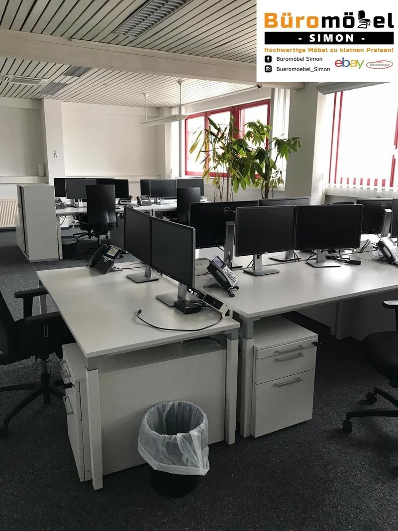 Steelcase manuell Höhenverstellbarer Schreibtisch Weiß