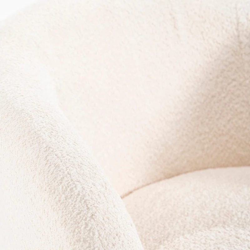 Drehbarer Loungesessel Balou Bouclé Weiss - By Boo