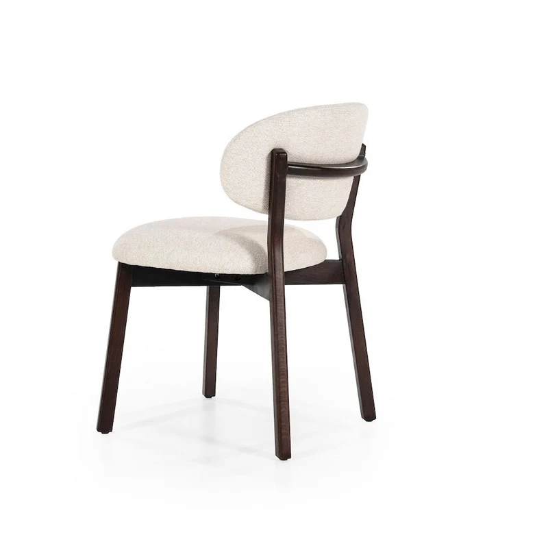 Esszimmerstühle 4er Set Mikky Eiche Geräuchert/Beige Polster - Eleonora