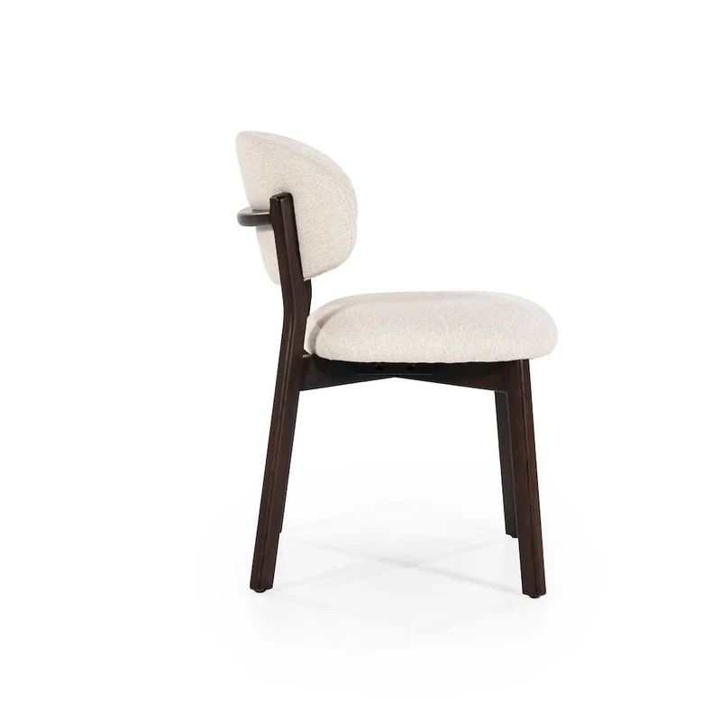 Esszimmerstühle 4er Set Mikky Eiche Geräuchert/Beige Polster - Eleonora
