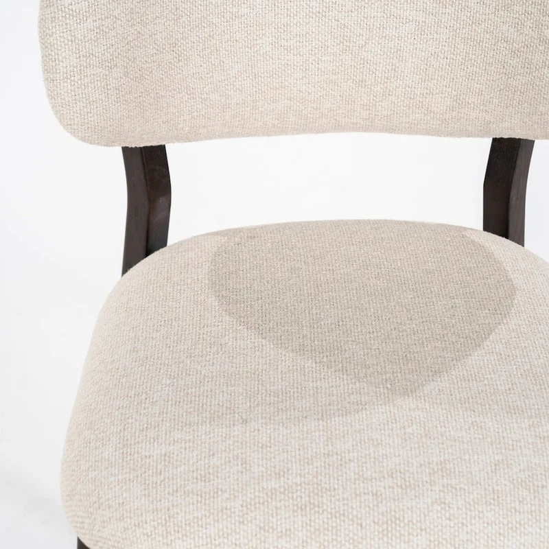 Esszimmerstühle 4er Set Mikky Eiche Geräuchert/Beige Polster - Eleonora